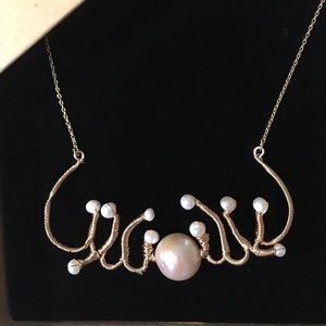 Moose pearl necklace handmade